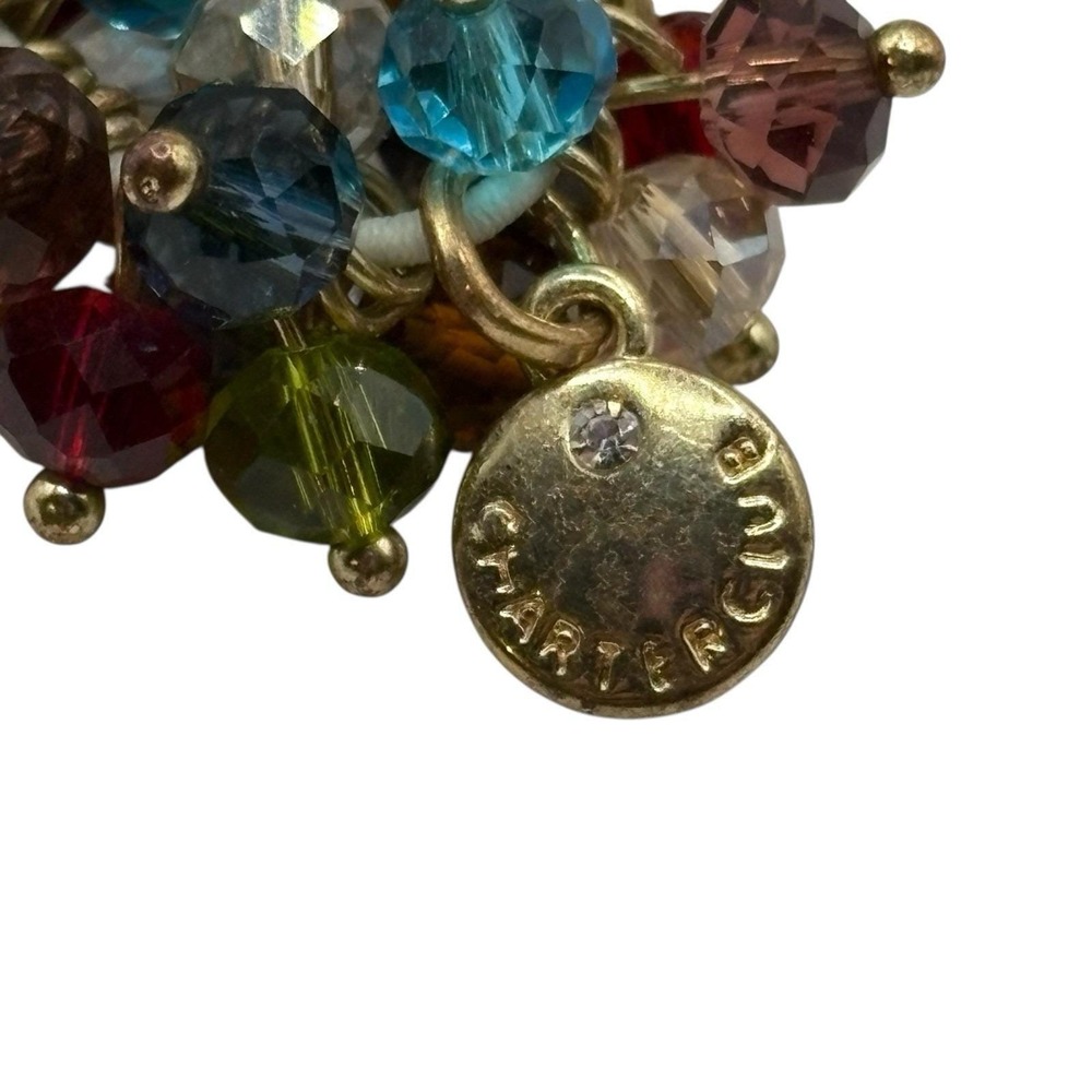 Charter Club Stretch Bracelet Faceted Glass Cha Cha Beads Gold Tone‎ Colorful - Picture 6 of 16